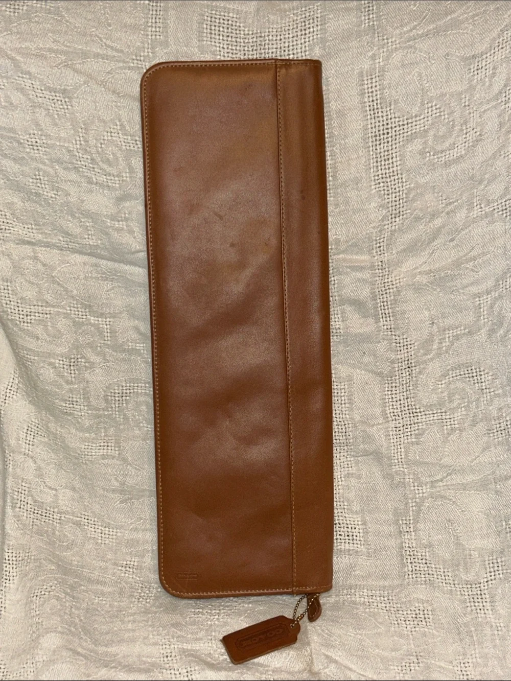 Vintage Coach British Tan Leather Tie Case #5013